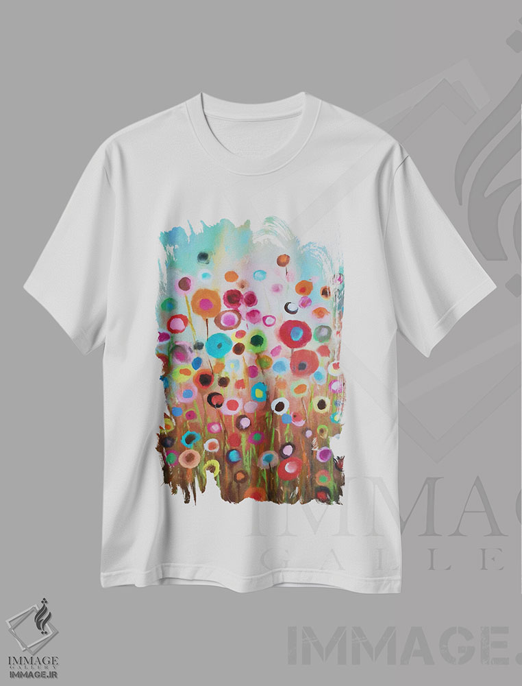تیشرت طرح دار باغ شاد V، آبستره اثر آنجِل استوز | immage.ir