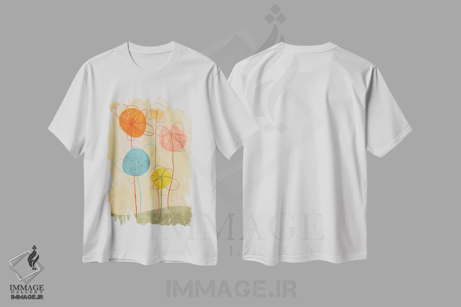تیشرت طرح دار باغ شاد III، آبستره اثر آنجِل استوز | immage.ir