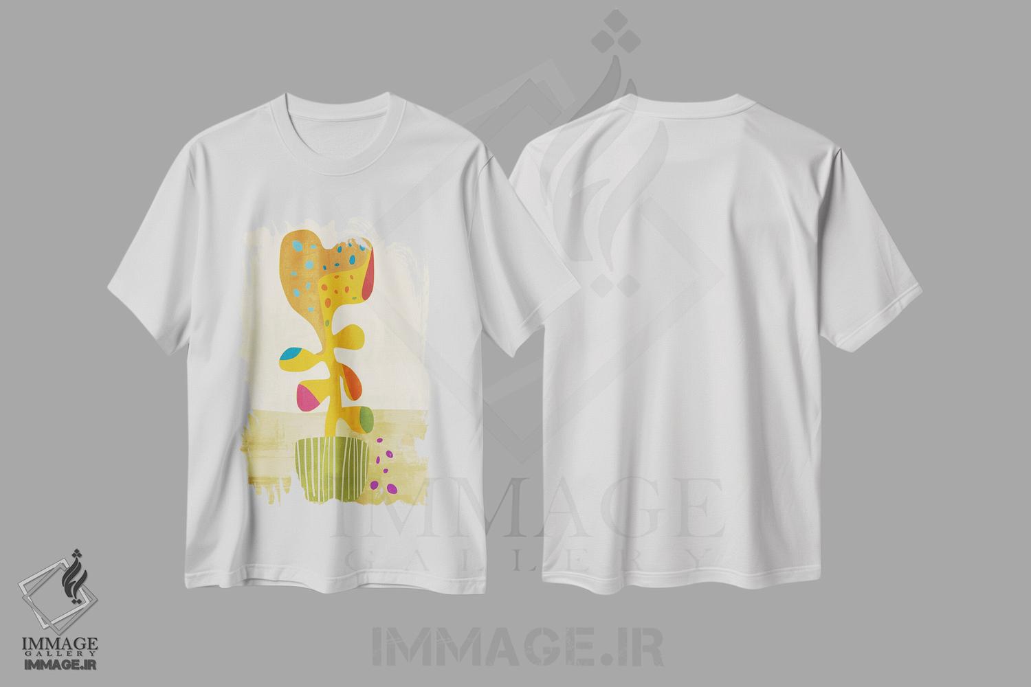 تیشرت طرح دار گل کوچک شاد، آبستره اثر آنجِل استوز | immage.ir