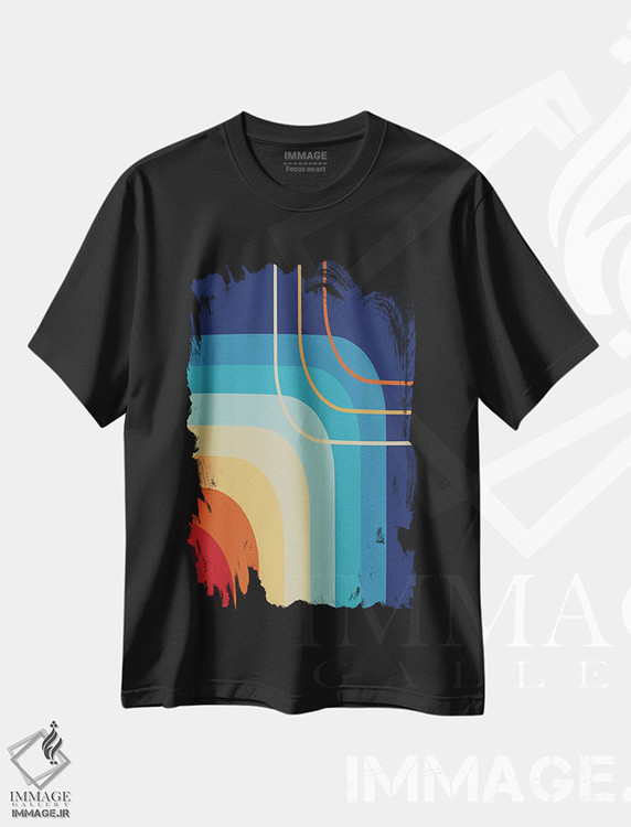 تیشرت طرح دار گرادیان مینیمال اثر آنجِل استوز | فروشگاه ایماژ