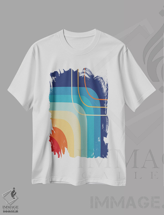 تیشرت طرح دار گرادیان مینیمال اثر آنجِل استوز | immage.ir