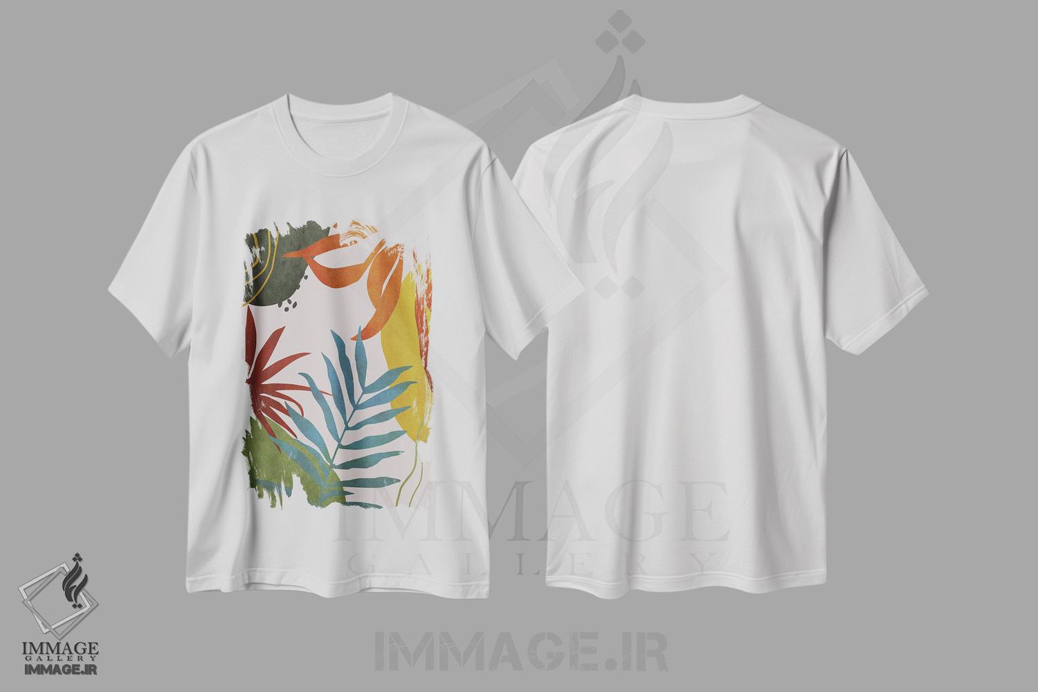 تیشرت طرح دار منظره گرمسیری مینیمال IV، تزئینی اثر آنجِل استوز | immage.ir
