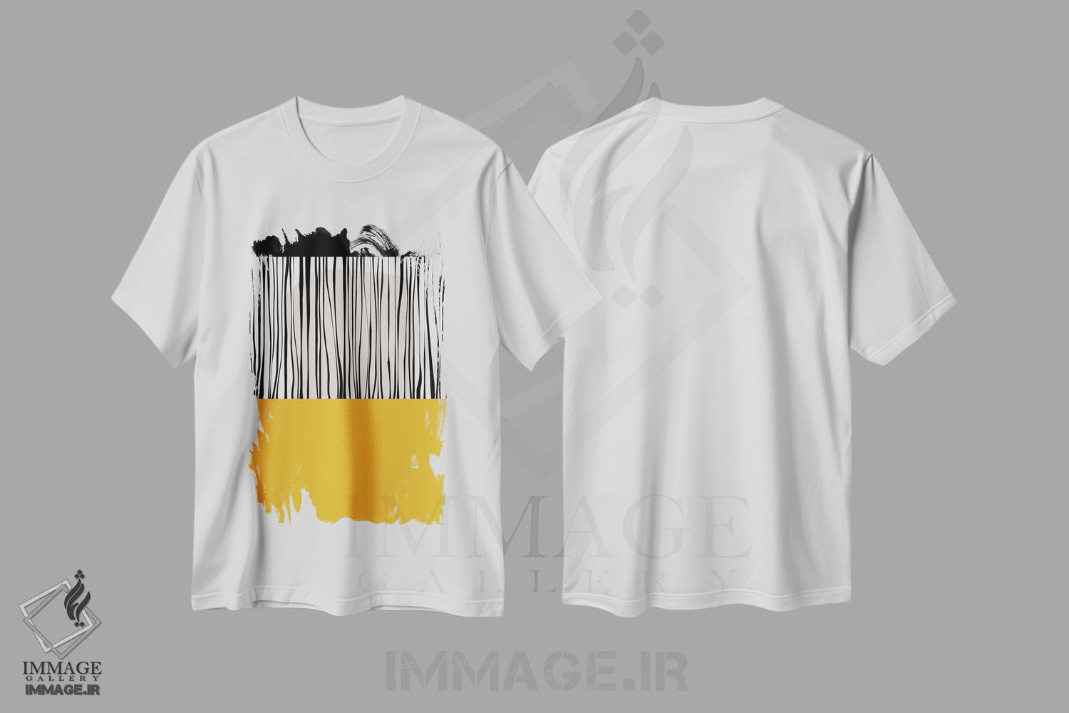 تیشرت طرح دار شیء پشت خطوط مارپیچ اثر آنجِل استوز | immage.ir