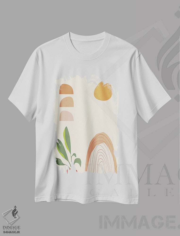 تیشرت طرح دار گیاهان گلدانی در سحرگاه، آبستره اثر آنجِل استوز | immage.ir