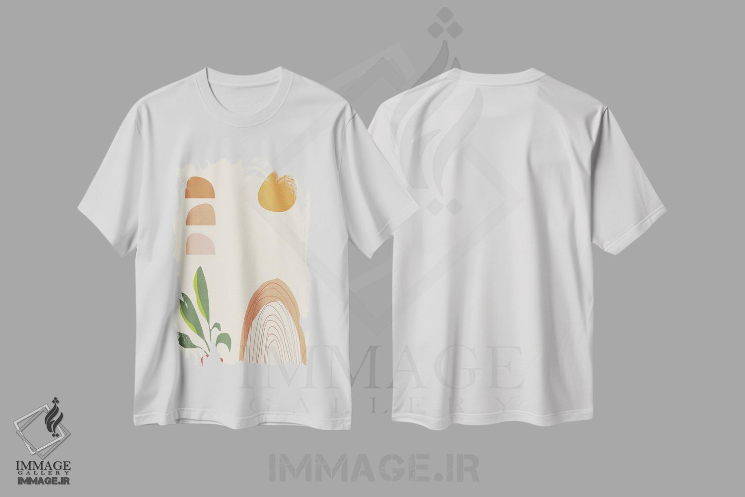 تیشرت طرح دار گیاهان گلدانی در سحرگاه، آبستره اثر آنجِل استوز | immage.ir