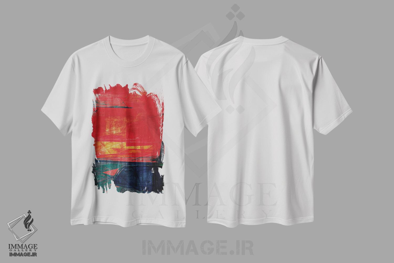 تیشرت طرح دار شفق قرمز III اثر آنجِل استوز | immage.ir