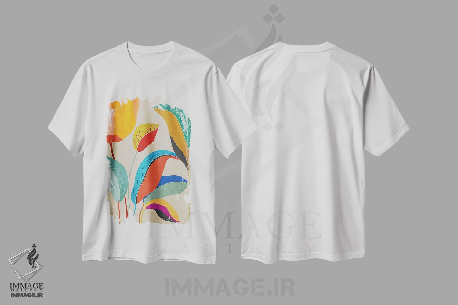 تیشرت طرح دار برگ های گرمسیری IX، تزئینی اثر آنجِل استوز | immage.ir