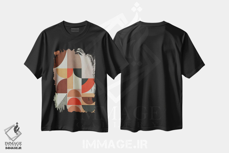 تیشرت طرح دار مفهوم هندسی شمارهٔ هشتاد و دو اثر آنجِل استوز | فروشگاه ایماژ