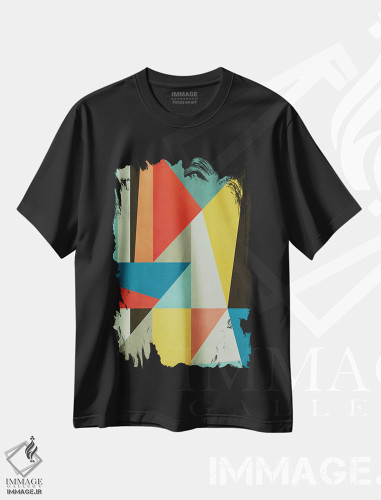 تیشرت طرح دار مفهوم هندسی شمارهٔ هشتاد و پنج اثر آنجِل استوز | فروشگاه ایماژ