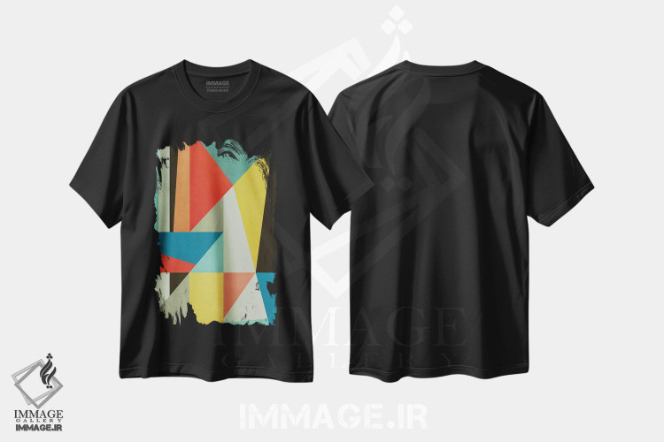 تیشرت طرح دار مفهوم هندسی شمارهٔ هشتاد و پنج اثر آنجِل استوز | فروشگاه ایماژ
