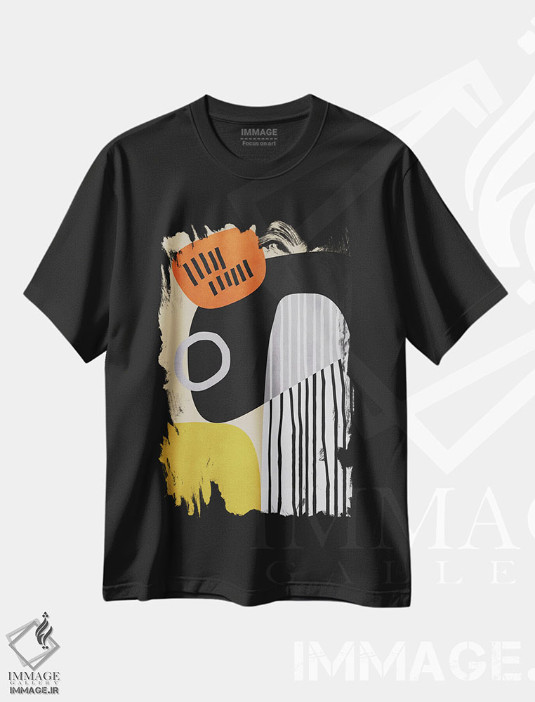 تیشرت طرح دار مینیمال با خطوط راه راه اثر آنجِل استوز | فروشگاه ایماژ