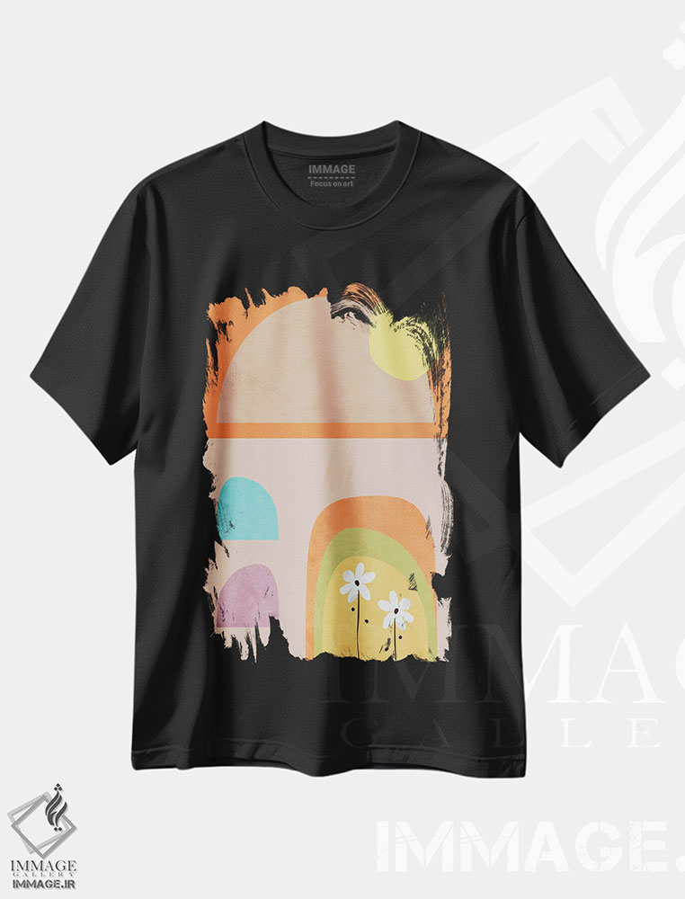 تیشرت طرح دار خانهٔ جدید، آبستره اثر آنجِل استوز | فروشگاه ایماژ