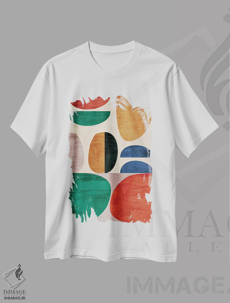 تیشرت طرح دار قطعات گرد شمارهٔ یازده اثر آنجِل استوز | immage.ir