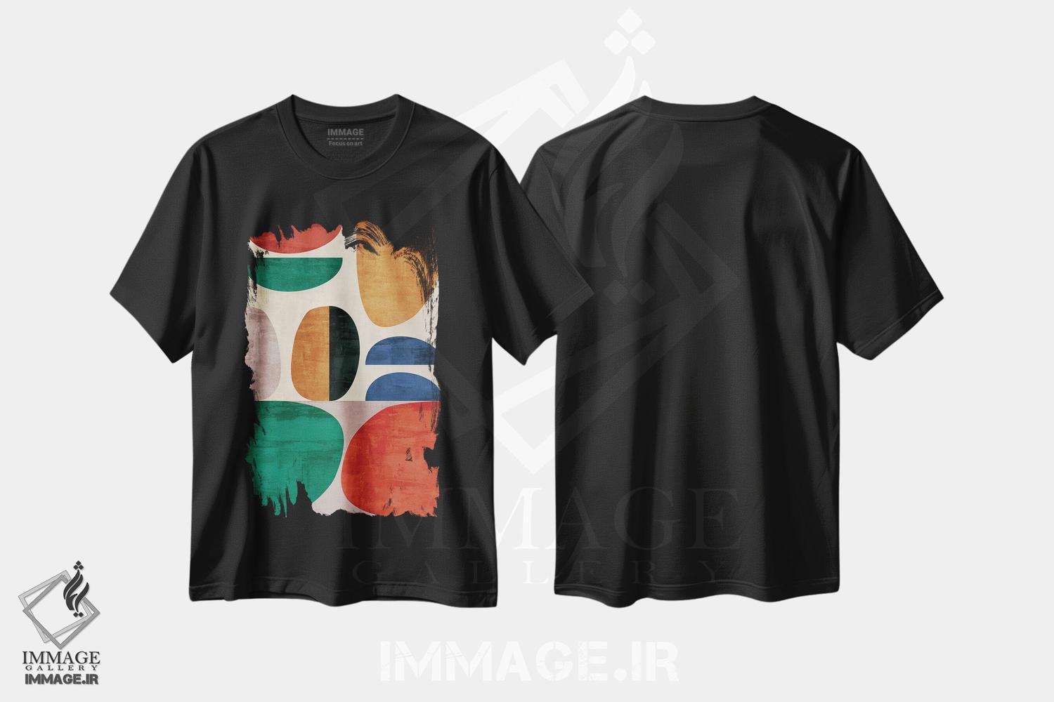 تیشرت طرح دار قطعات گرد شمارهٔ یازده اثر آنجِل استوز | فروشگاه ایماژ