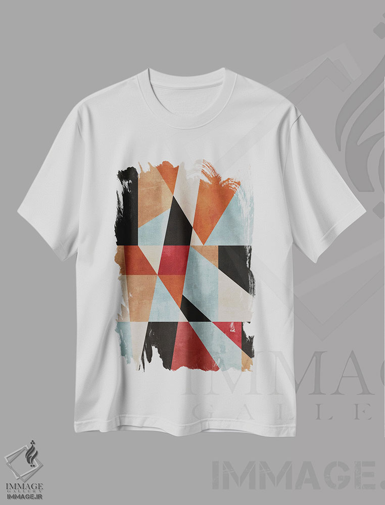 تیشرت طرح دار مفهوم هندسی شمارهٔ صد و یازده، آبستره اثر آنجِل استوز | immage.ir