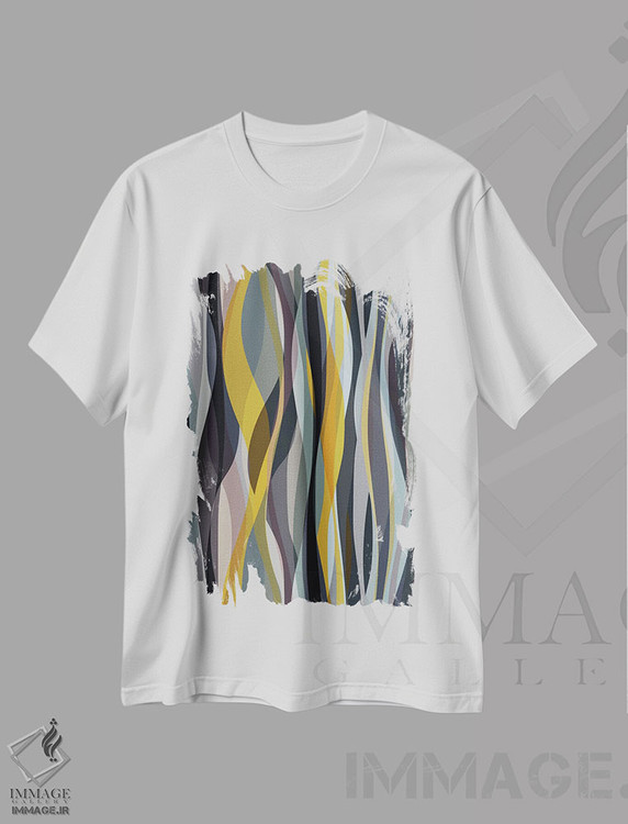 تیشرت طرح دار اشکال به هم پیچیده اثر آنجِل استوز | immage.ir