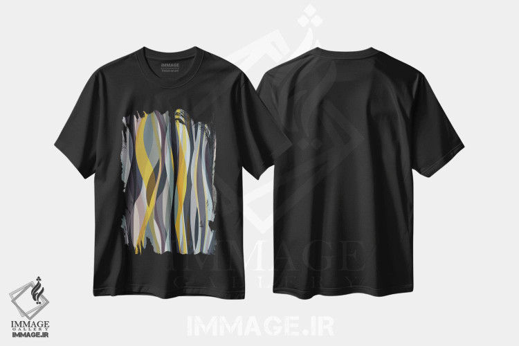 تیشرت طرح دار اشکال به هم پیچیده اثر آنجِل استوز | فروشگاه ایماژ