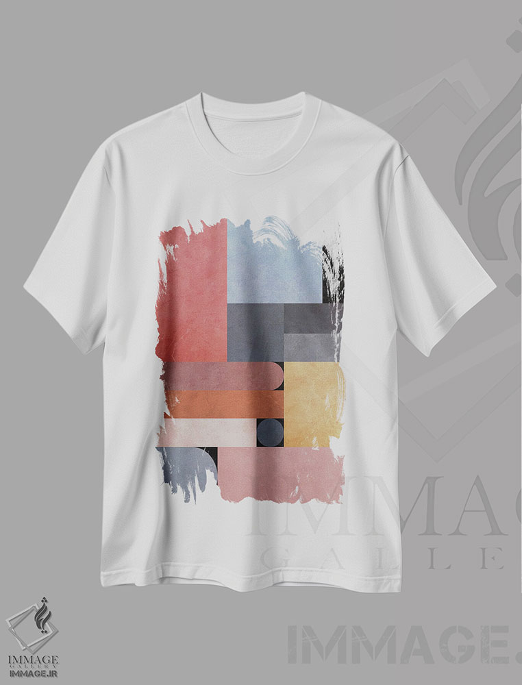 تیشرت طرح دار مفهوم هندسی شمارهٔ صد و سیزده، آبستره اثر آنجِل استوز | immage.ir