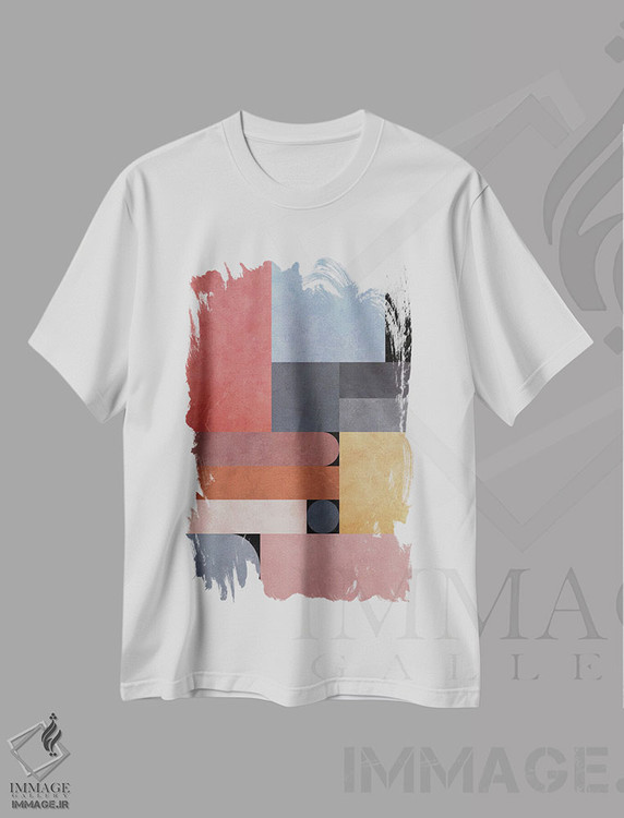 تیشرت طرح دار مفهوم هندسی شمارهٔ صد و سیزده، آبستره اثر آنجِل استوز | immage.ir