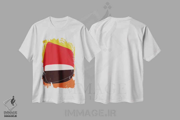 تیشرت طرح دار غروب سرخ، آبستره اثر آنجِل استوز | immage.ir