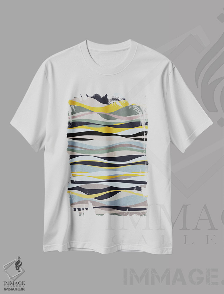 تیشرت طرح دار موجک ها شمارهٔ دو اثر آنجِل استوز | immage.ir