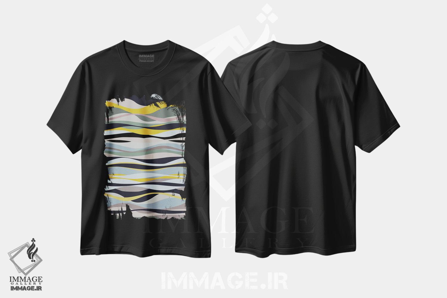 تیشرت طرح دار موجک ها شمارهٔ دو اثر آنجِل استوز | فروشگاه ایماژ
