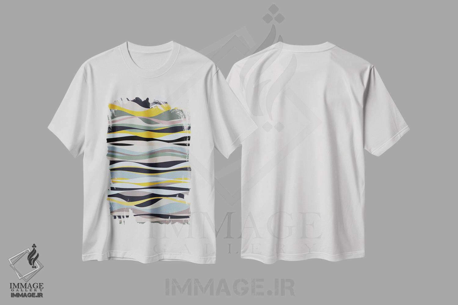 تیشرت طرح دار موجک ها شمارهٔ دو اثر آنجِل استوز | immage.ir