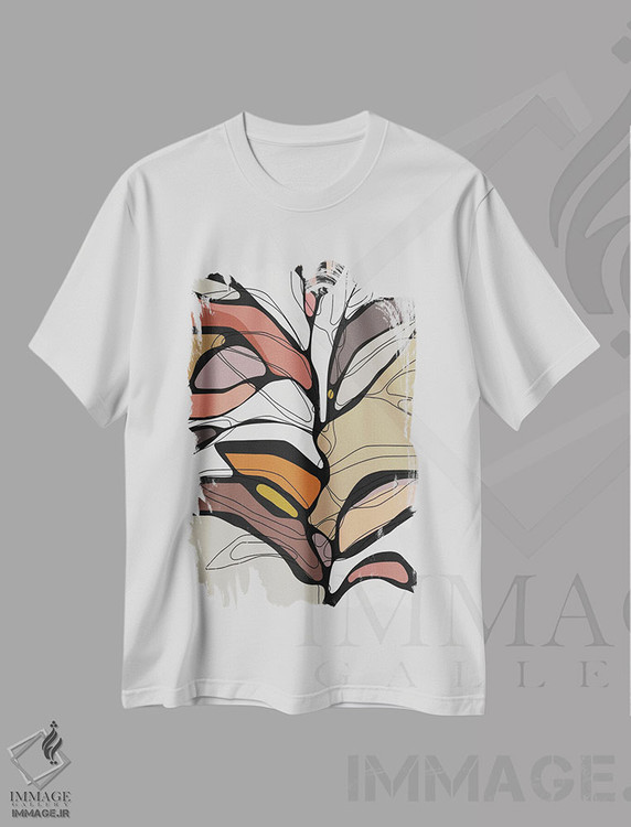 تیشرت طرح دار درخت رنگارنگ شمارهٔ دو، آبستره اثر آنجِل استوز | immage.ir