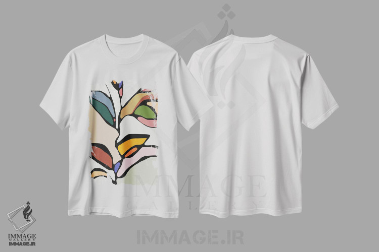 تیشرت طرح دار درخت رنگارنگ، آبستره اثر آنجِل استوز | immage.ir