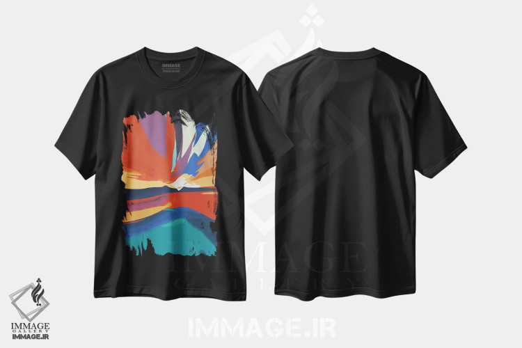 تیشرت طرح دار غروب پرتلالو IV، آبستره اثر آنجِل استوز | فروشگاه ایماژ