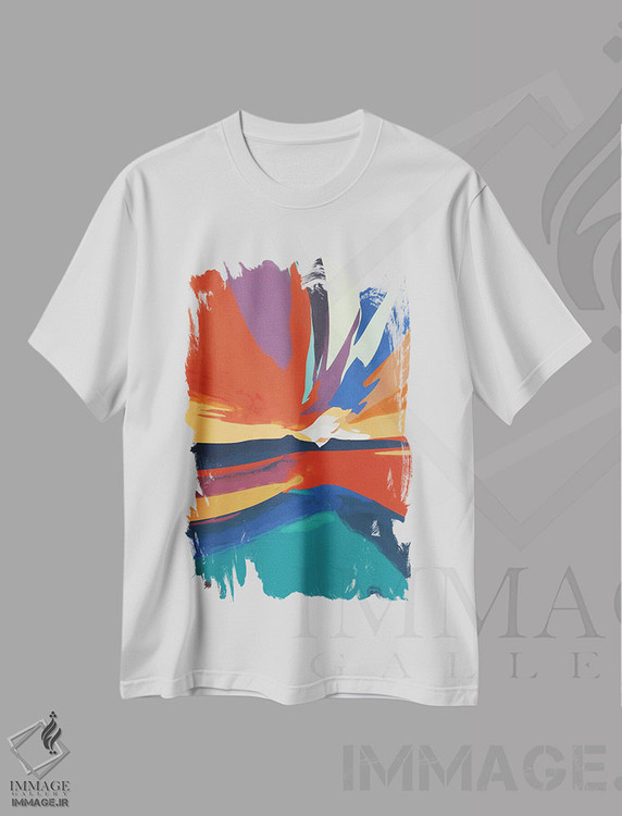 تیشرت طرح دار غروب پرتلالو IV، آبستره اثر آنجِل استوز | immage.ir