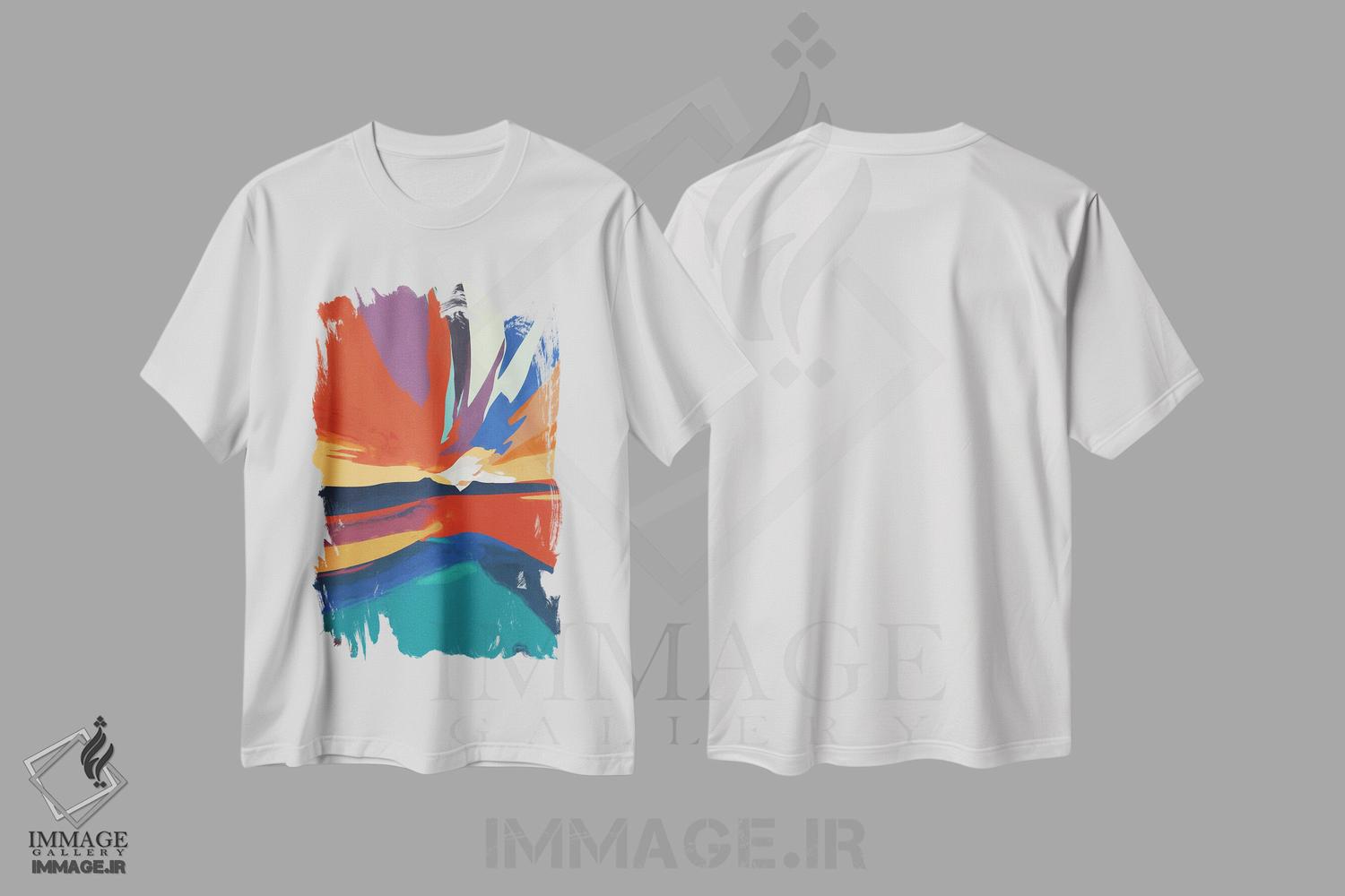 تیشرت طرح دار غروب پرتلالو IV، آبستره اثر آنجِل استوز | immage.ir