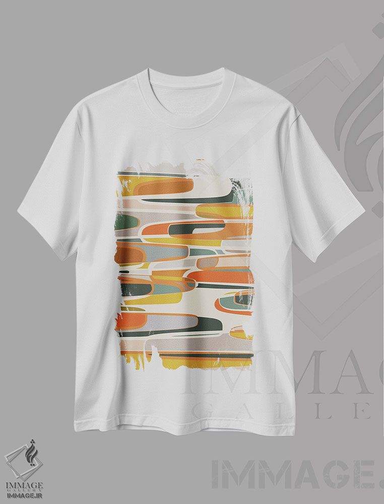 تیشرت طرح دار نوک های گردشده، آبستره اثر آنجِل استوز | immage.ir