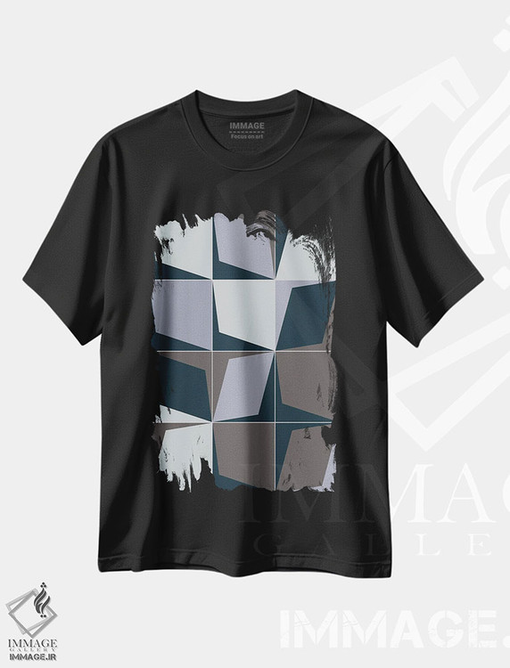 تیشرت طرح دار پرسپکتیو سه بعدی اثر آنجِل استوز | فروشگاه ایماژ