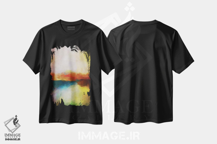 تیشرت طرح دار رنگ های سپیده دم I اثر آنجِل استوز | فروشگاه ایماژ