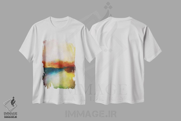 تیشرت طرح دار رنگ های سپیده دم I اثر آنجِل استوز | immage.ir