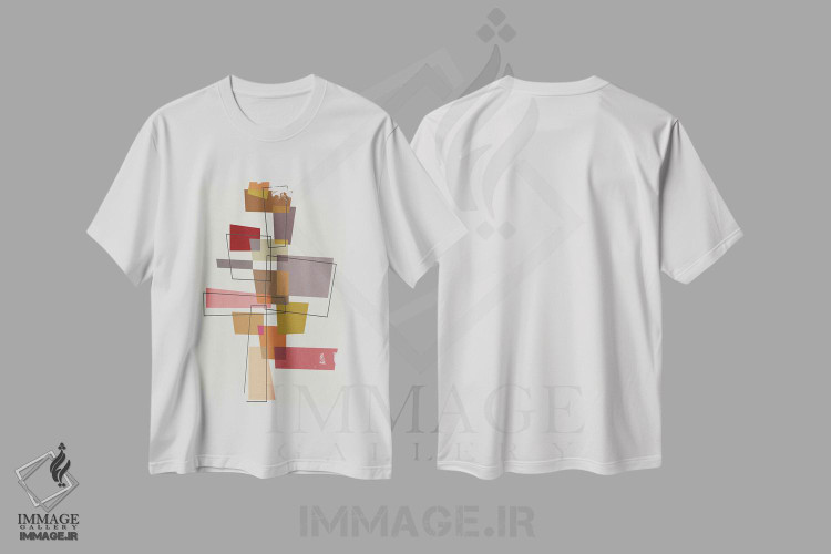 تیشرت طرح دار اجزای متصل به هم، آبستره اثر آنجِل استوز | immage.ir