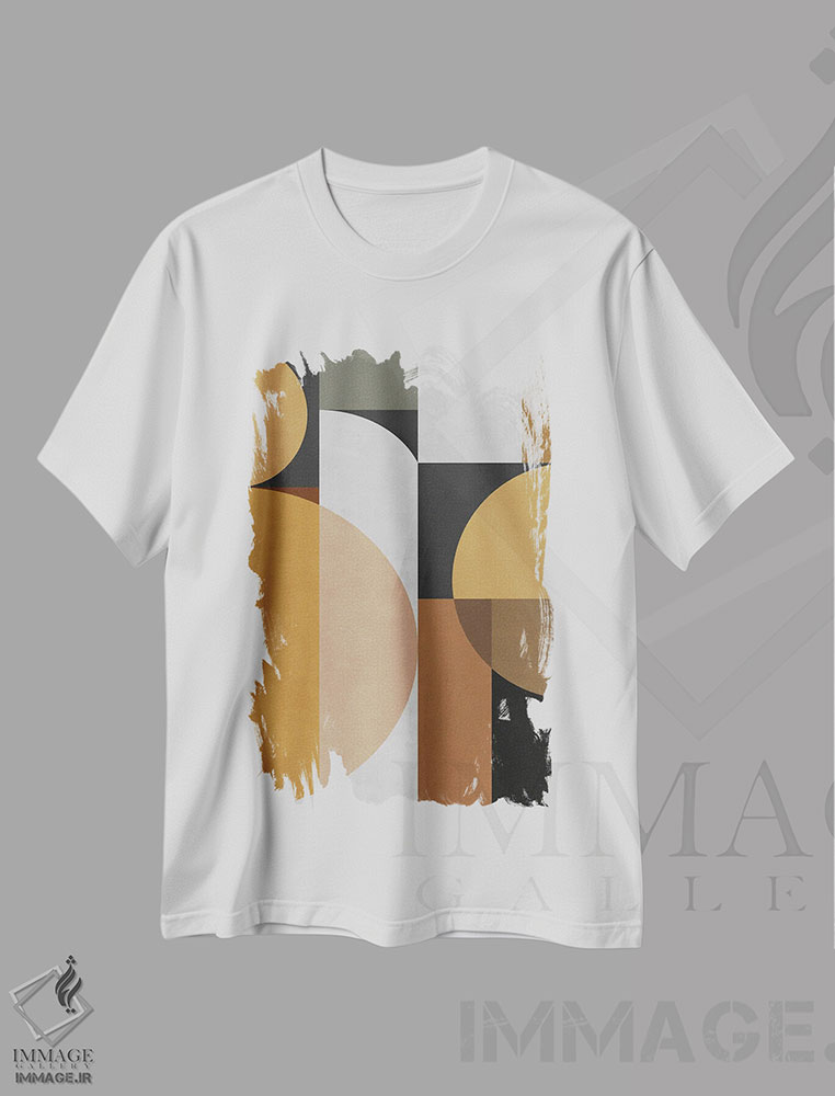 تیشرت طرح دار طرح هندسی با نیم دایره ها، آبستره اثر آنجِل استوز | immage.ir
