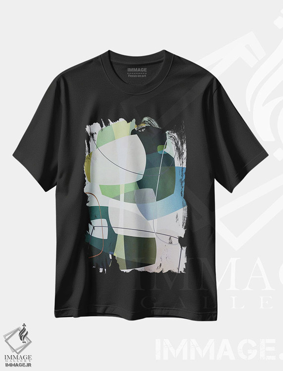 تیشرت طرح دار بخش های همپوشان و شفافیت ها اثر آنجِل استوز | فروشگاه ایماژ