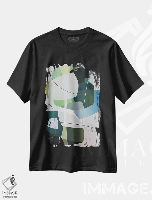 تیشرت طرح دار بخش های همپوشان و شفافیت ها اثر آنجِل استوز | فروشگاه ایماژ
