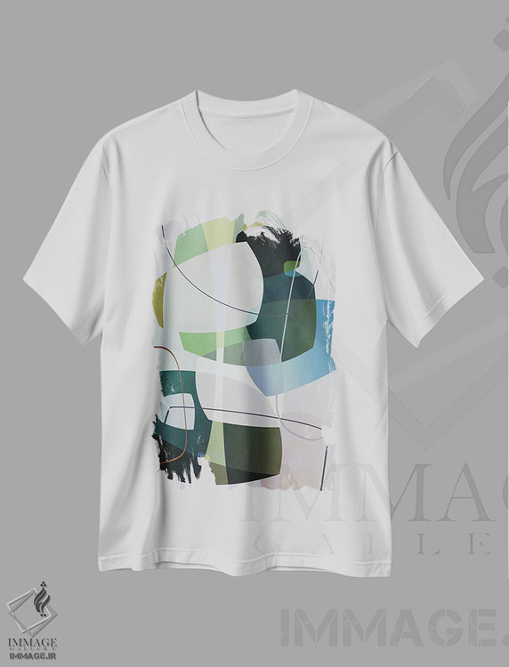 تیشرت طرح دار بخش های همپوشان و شفافیت ها اثر آنجِل استوز | immage.ir