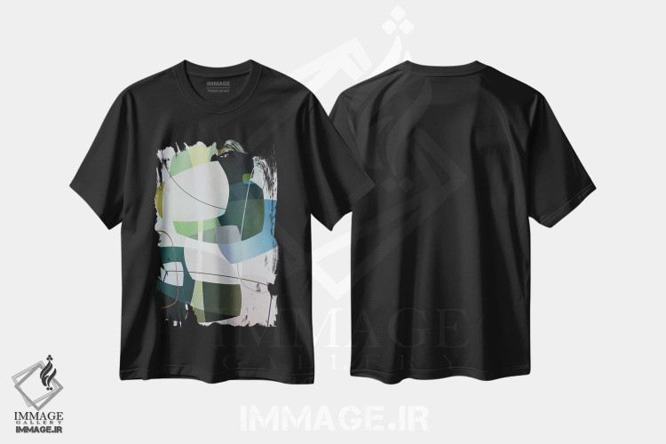 تیشرت طرح دار بخش های همپوشان و شفافیت ها اثر آنجِل استوز | فروشگاه ایماژ