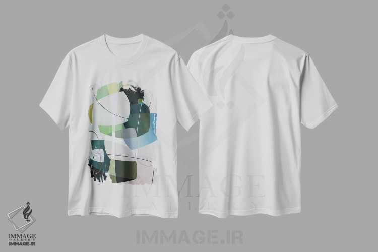 تیشرت طرح دار بخش های همپوشان و شفافیت ها اثر آنجِل استوز | immage.ir