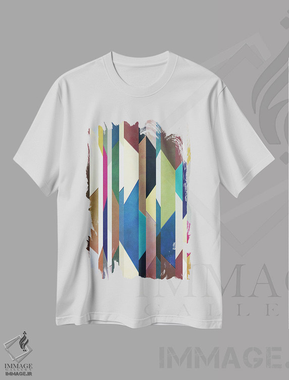 تیشرت طرح دار عمودی اثر آنجِل استوز | immage.ir