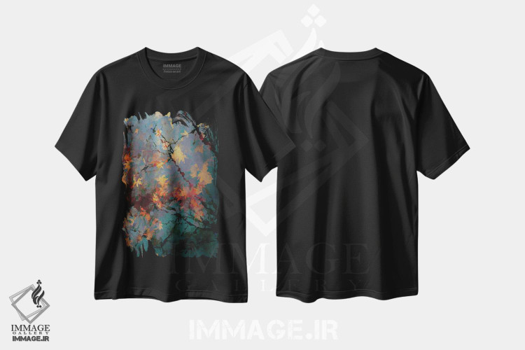 تیشرت طرح دار برگ های پاییزی II، دکور معاصر اثر آنجِل استوز | فروشگاه ایماژ