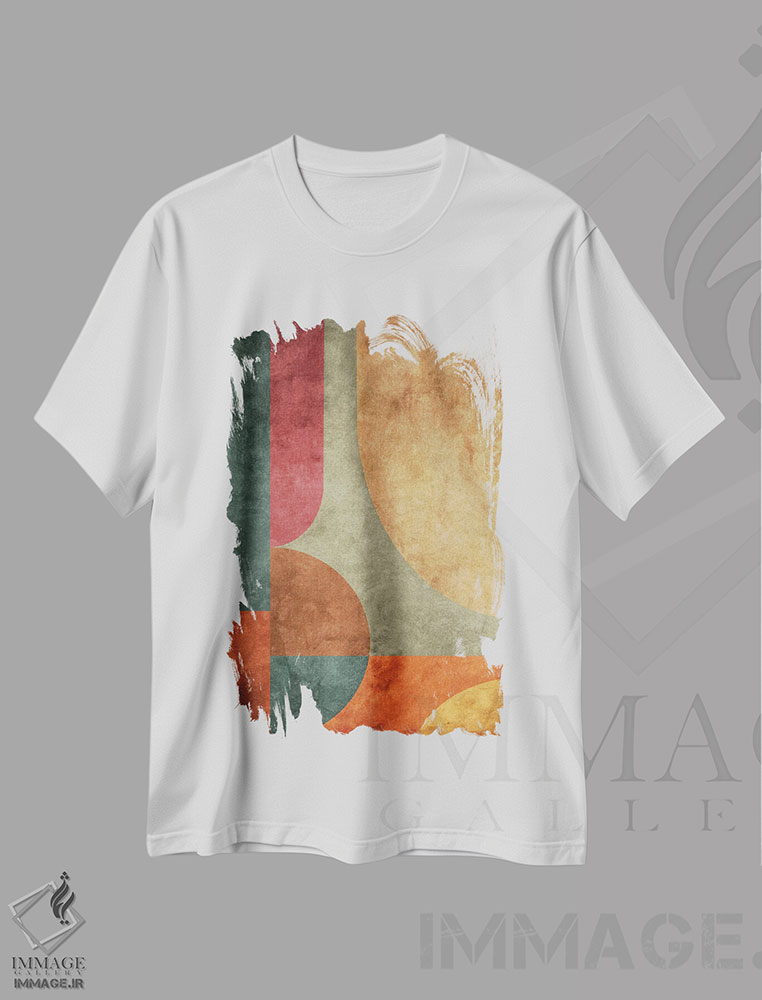 تیشرت طرح دار طرح هندسی بافت دار V اثر آنجِل استوز | immage.ir