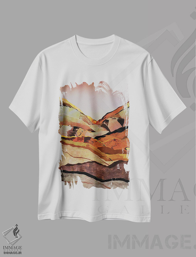 تیشرت طرح دار کوه های زیبا XIV، آبستره اثر آنجِل استوز | immage.ir