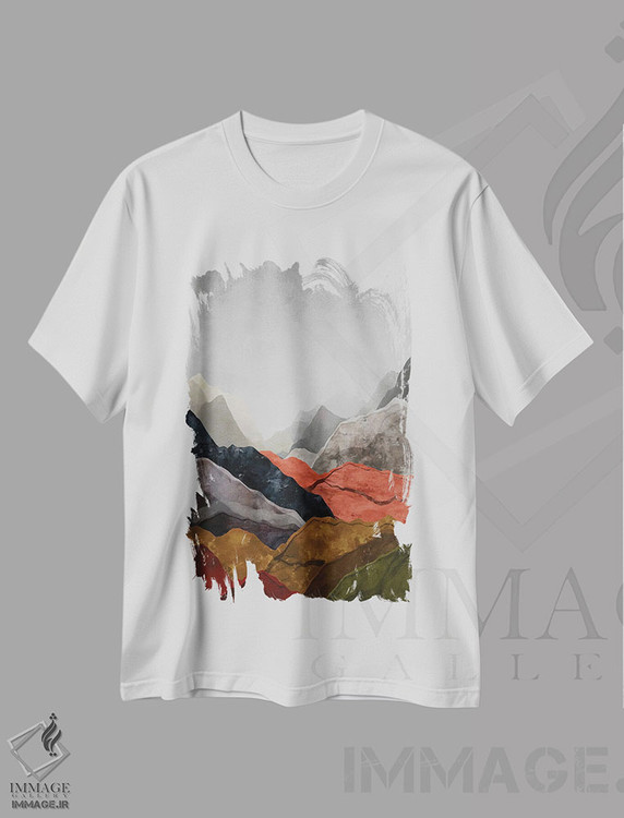 تیشرت طرح دار کوه های زیبا XVI، آبستره اثر آنجِل استوز | immage.ir