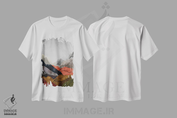 تیشرت طرح دار کوه های زیبا XVI، آبستره اثر آنجِل استوز | immage.ir