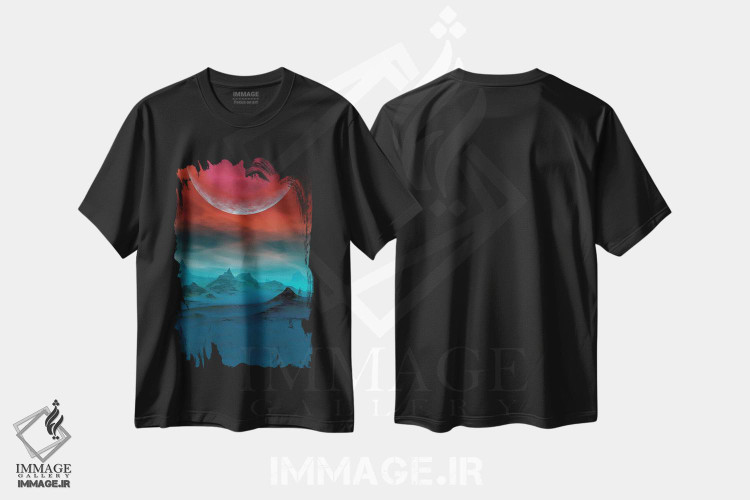 تیشرت طرح دار آسمان سرخ، هنر دیجیتال اثر آنجِل استوز | فروشگاه ایماژ